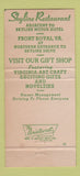 Matchbook Cover - Skyline Restaurant Front Royal VA 30 Strike
