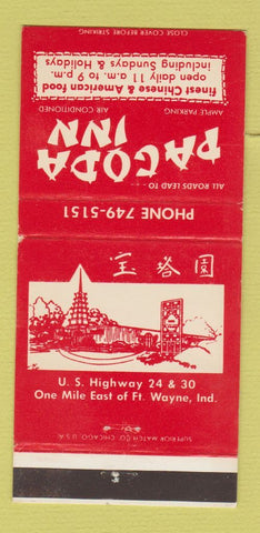 Matchbook Cover - Pagoda Inn Chinese Restaurant Fort Wayne IN 30 Strike