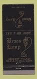 Matchbook Cover - Brass Lamp Pleasant Hill CA 30 Strike