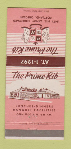 Matchbook Cover - The Prime Rib Restaurant Portland OR 30 Strike