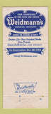 Matchbook Cover - Weidmann's Restaurant Meridian MS 30 Strike