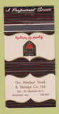 Matchbook Cover - Windsor Truck and Storage ON 30 Strike