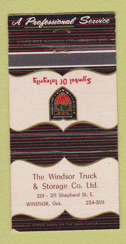 Matchbook Cover - Windsor Truck and Storage ON 30 Strike