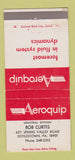 Matchbook Cover - Aeroquip Bob Curtis Doylestown PA 30 Strike