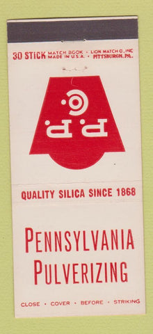 Matchbook Cover - Pennsylvania Pulverizing Pittsburgh PA 30 Stick