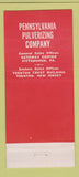 Matchbook Cover - Pennsylvania Pulverizing Pittsburgh PA 30 Stick