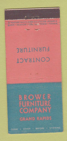 Matchbook Cover - Brower Furniture Grand Rapids MI WEAR 21 Strike Feature