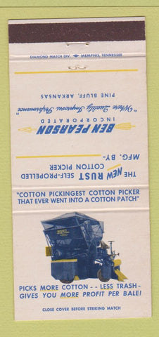 Matchbook Cover - Ben Pearson Cotton Picker Pine Bluff AR 30 Strike