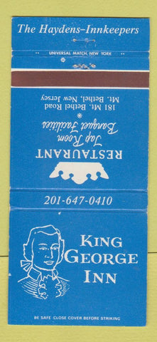 Matchbook Cover - King George Inn Restaurant Mount Bethel NJ 30 Strike