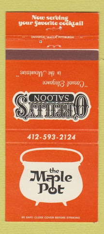 Matchbook Cover - O'Reilly's Saloon Maple Pot Jones Mills PA 30 Strike
