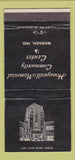 Matchbook Cover - Honeywell Memorial Community Center Wabash IN 30 Strike