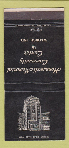 Matchbook Cover - Honeywell Memorial Community Center Wabash IN 30 Strike