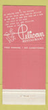 Matchbook Cover - Pelican Restaurant Clearwater Beach FL 30 Stick