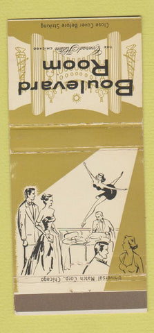 Matchbook Cover - Conrad Hilton Hotel Chicago IL Boulevard Room 30 Strike