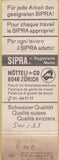 Matchbook Cover - Sipra Gloves Swiss WEAR