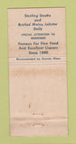 Matchbook Cover - Winkler's Restaurant Wilmington DE WEAR 30 Stick