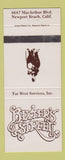Matchbook Cover - Baxter's Street Restaurant Newport Beach CA 30 Strike