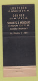 Matchbook Cover - The Afton Restaurant Florham Park NJ 30 Stick