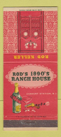 Matchbook Cover - Rod Keller 1890's Ranch House Convent Station NJ 30 Strike