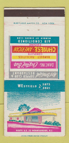 Matchbook Cover - Chi Am Chateau Mountainside NJ 30 Strike