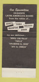 Matchbook Cover - Liborio Restaurant Perez Blanco New York City WEAR 30 Strike