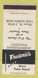 Matchbook Cover - Frederic's Restaurant West Palm Beach FL WEAR 30 Strike