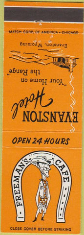 Matchbook Cover - Evanston House Freeman's Cafe WY
