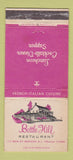 Matchbook Cover - Bottle Hill Restaurant Madison NJ WEAR 30 Strike