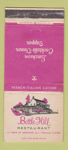 Matchbook Cover - Bottle Hill Restaurant Madison NJ WEAR 30 Strike