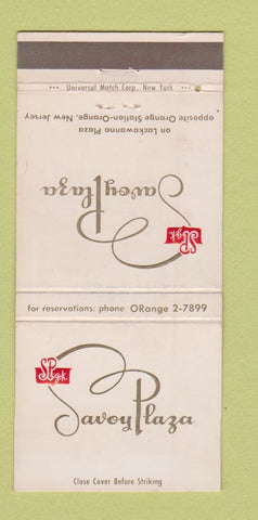 Matchbook Cover - Savoy Plaza Orange NJ 30 Strike