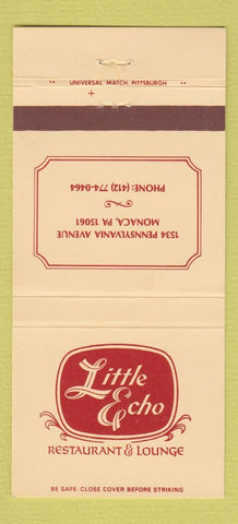 Matchbook Cover - Little Echo Restaurant Monaca PA 30 Strike
