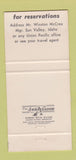 Matchbook Cover - Sun VAlley ID Resort Union Pacific Railroad 30 Strike