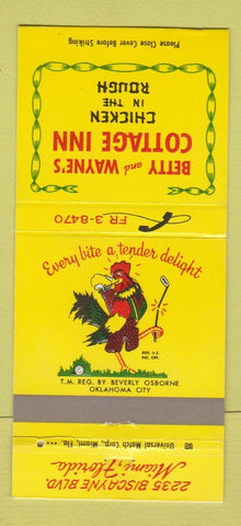 Matchbook Cover - Betty and Wayne Cottage Inn Miami FL  30 Strike