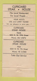 Matchbook Cover - Cupboard Steak House Miami FL WEAR 30 Strike