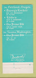 Matchbook Cover - Eddie Mays Davey's Locker Tacoma WA Portland OR 30 Strike