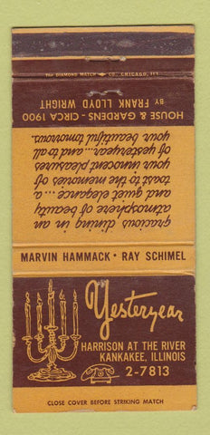 Matchbook Cover - Yesteryear Restaurant Kankakee IL WEAR 30 Strike