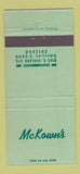 Matchbook Cover - McKown's Chicago IL restaurant 30 Strike