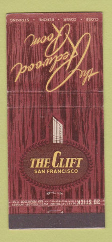 Matchbook Cover - The Clift Hotel San Francisco CA 30 Stick