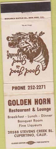 Matchbook Cover - Golden Gorn Cupertino CA WEAR