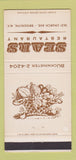 Matchbook Cover - Sears Restaurant Brooklyn NY 30 Strike