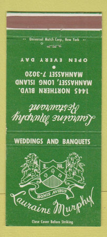 Matchbook Cover - Lauraine Murphy Restaurant Manhasset LI NY 30 Strike