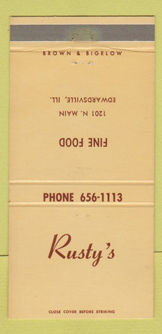 Matchbook Cover - Rusty's Edwardsville IL restaurant 30 Strike