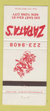 Matchbook Cover - Zapata's New York City 30 Strike
