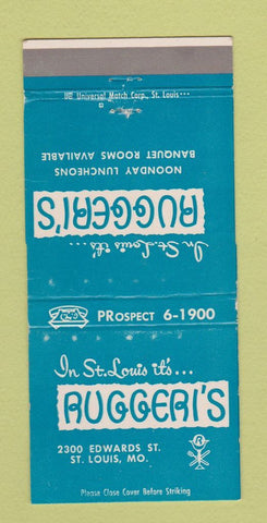 Matchbook Cover - Ruggeri's Restaurant St Louis MO 30 Strike