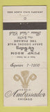 Matchbook Cover - Ambassador Hotel Chicago IL 30 Strike