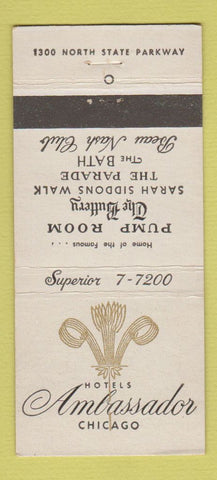 Matchbook Cover - Ambassador Hotel Chicago IL 30 Strike