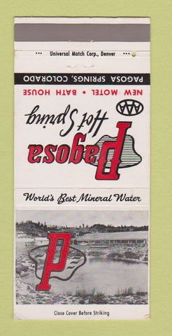 Matchbook Cover - Pagosa Hot Springs Motel Colorado 30 Strike