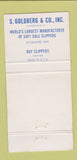 Matchbook Cover - S Goldberg Shoes Slippers Hackensack NJ 30 Strike