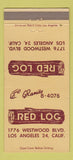 Matchbook Cover - Red Log Los Angeles CA restaurant 30 Strike