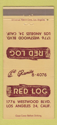 Matchbook Cover - Red Log Los Angeles CA restaurant 30 Strike